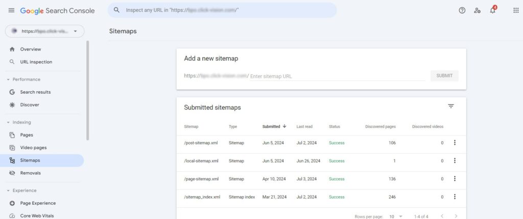 Sitemap on GSC